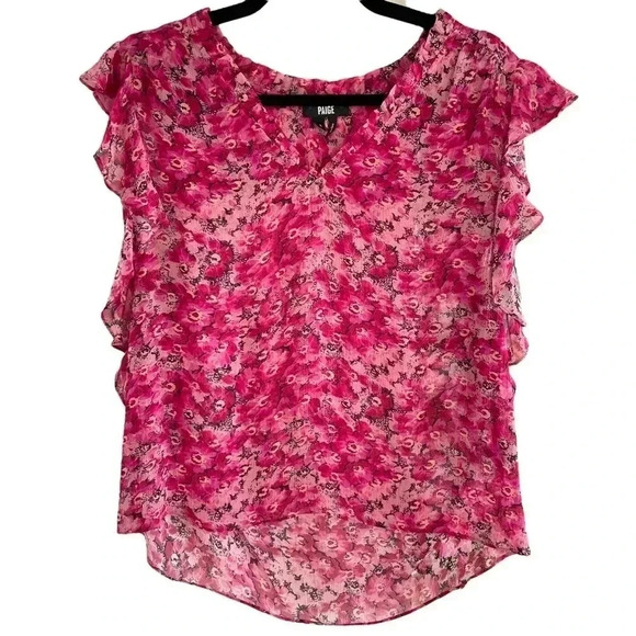 Paige Silk Genie VNeck Ruffled Blouse - Picture 8 of 12